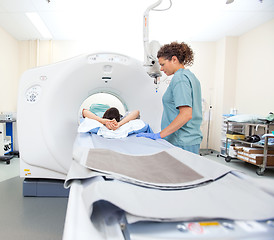 Image showing Patient Undergoing CT Scan Test