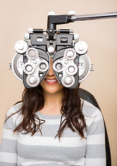 Image showing Woman Getting Eye Examination