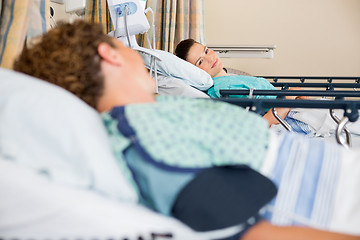 Image showing Young Patient's Looking At Each In Hospital