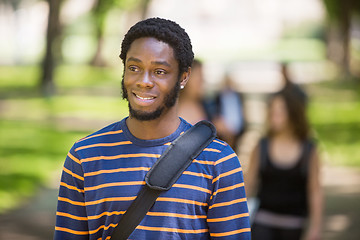 Image showing Thoughtful University Student At Campus