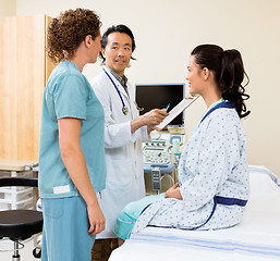 Image showing Medical Team With Patient In Sonography Room