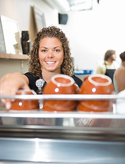 Image showing Waitress Working In Cafeteria