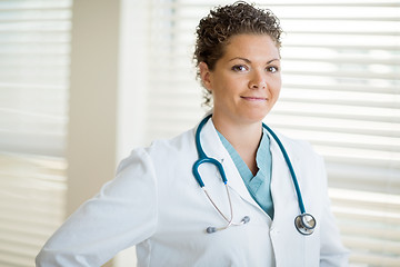 Image showing Confident Female Cancer Specialist In Labcoat