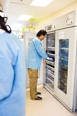 Image showing Medical Staff Accessing Blood Bank