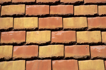 Image showing Coloured roof tiles