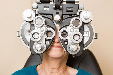 Image showing Woman Having An Eye Test