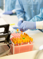 Image showing Scientist Working With Testtubes