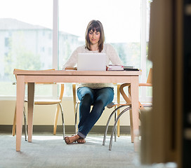 Image showing Student Using Laptop In Library