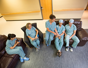 Image showing Medical Team Using Technologies In Hospital's Waiting Room