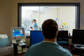 Image showing Radiologist In CT Scan Lab