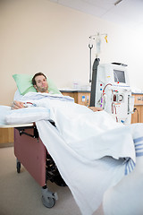 Image showing Portrait Of Patient Receiving Renal Dialysis