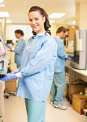 Image showing Scientist With Testtube Holder In Laboratory