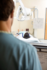 Image showing Young Patient Getting Xray