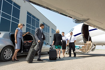 Image showing Business Professional About To Board Private Jet