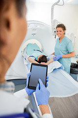 Image showing Medical Team Preparing For CT Scan