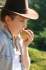 Image showing Healthychoices - child eating apple