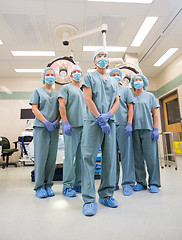 Image showing Multiethnic Medical Team Standing In Operation Room