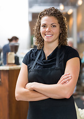 Image showing Confident Waitress In Cafeteria