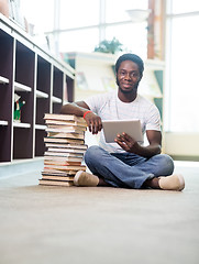 Image showing Student With Digital Tablet  In Library