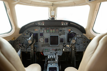 Image showing Cockpit Of A Business Jet