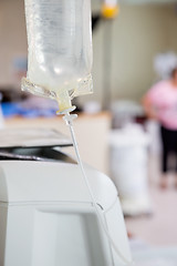 Image showing Solution Bag Hanging On Dialysis Machine