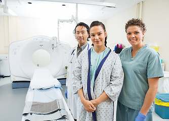 Image showing Medical Team With Patient In CT Scan Room