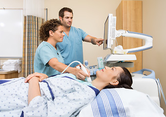 Image showing Nurses Performing Ultrasound Procedure