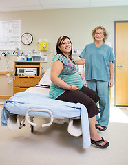 Image showing Happy Nurse With Pregnant Woman In Hospital Room