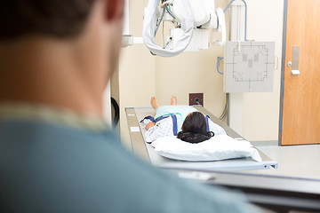 Image showing Female Patient Getting Xray