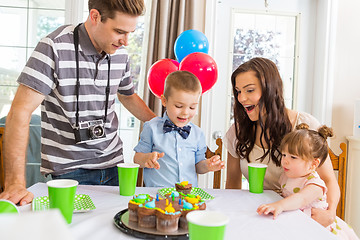 Image showing Family Having Birthday Party