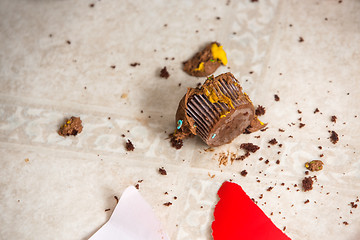 Image showing Cupcake Crumbs On Flooring