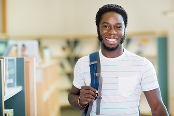 Image showing Student Carrying Backpack In Library