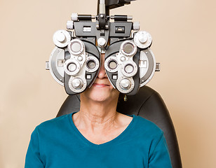 Image showing Woman Having An Eye Exam