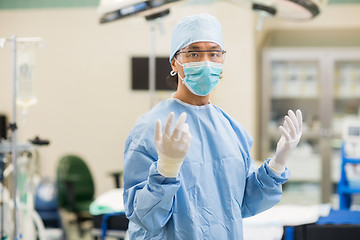 Image showing Surgeon In Surgical Gown