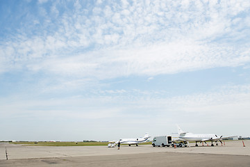 Image showing Private Jets On Airfield