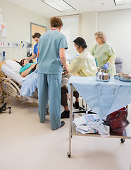 Image showing Medical Team Delivering Baby in Hospital
