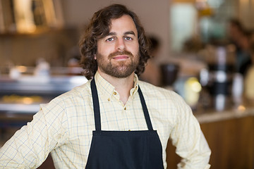 Image showing Confident Owner Standing In Espresso Bar