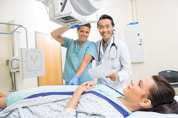 Image showing Medical Team With Patient In Xray Room