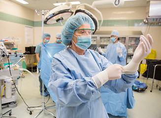 Image showing Female Surgeon in Operating Theater