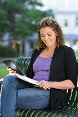 Image showing University Student Studying On Campus