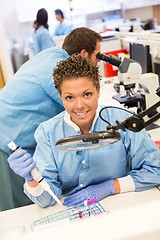 Image showing Female Researcher Working In Laboratory