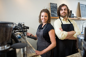 Image showing Confident Workers At Counter In Coffeeshop