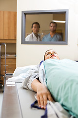 Image showing Female Patient Getting Xray