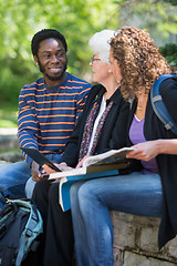 Image showing College Professor Helping Students