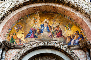 Image showing Judgement Day mosaic at St Marks in Venice