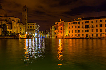 Image showing Grand Canal in Venice at night