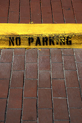 Image showing No parking sign on kerb in celebration florida united states usa