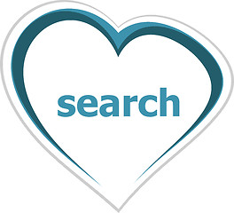 Image showing internet concept, search word on love heart