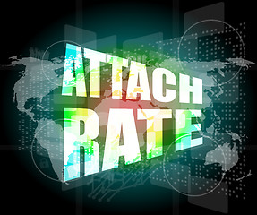 Image showing attach rate words on digital touch screen
