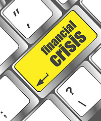 Image showing financial crisis key showing business insurance concept, business concept